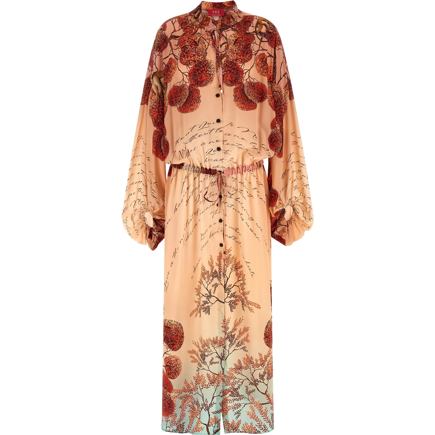 Multicolor Silk Long Dress