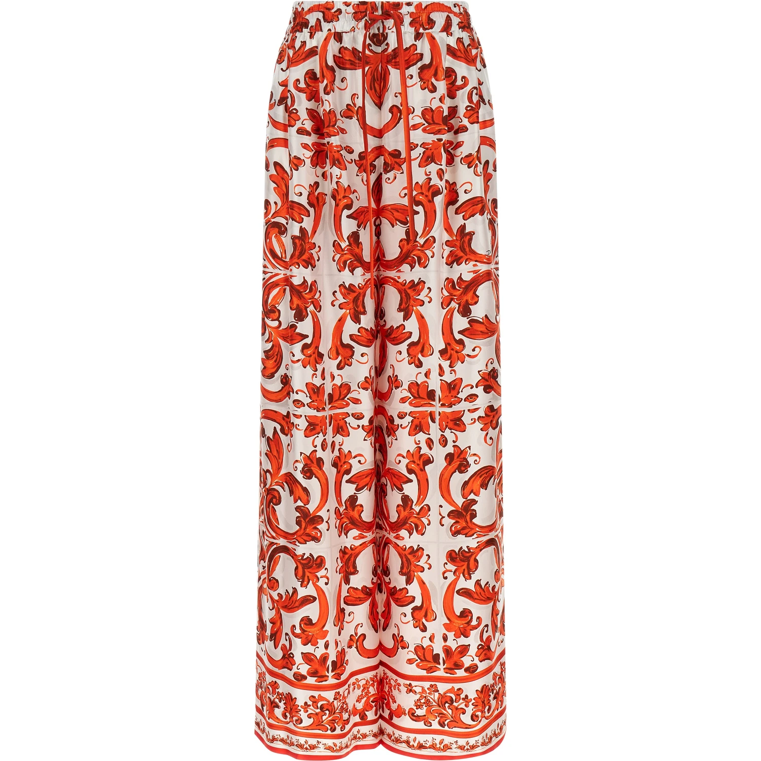 Orange Silk Flared Pants