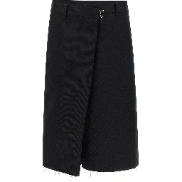 Black Cotton Bermuda Shorts