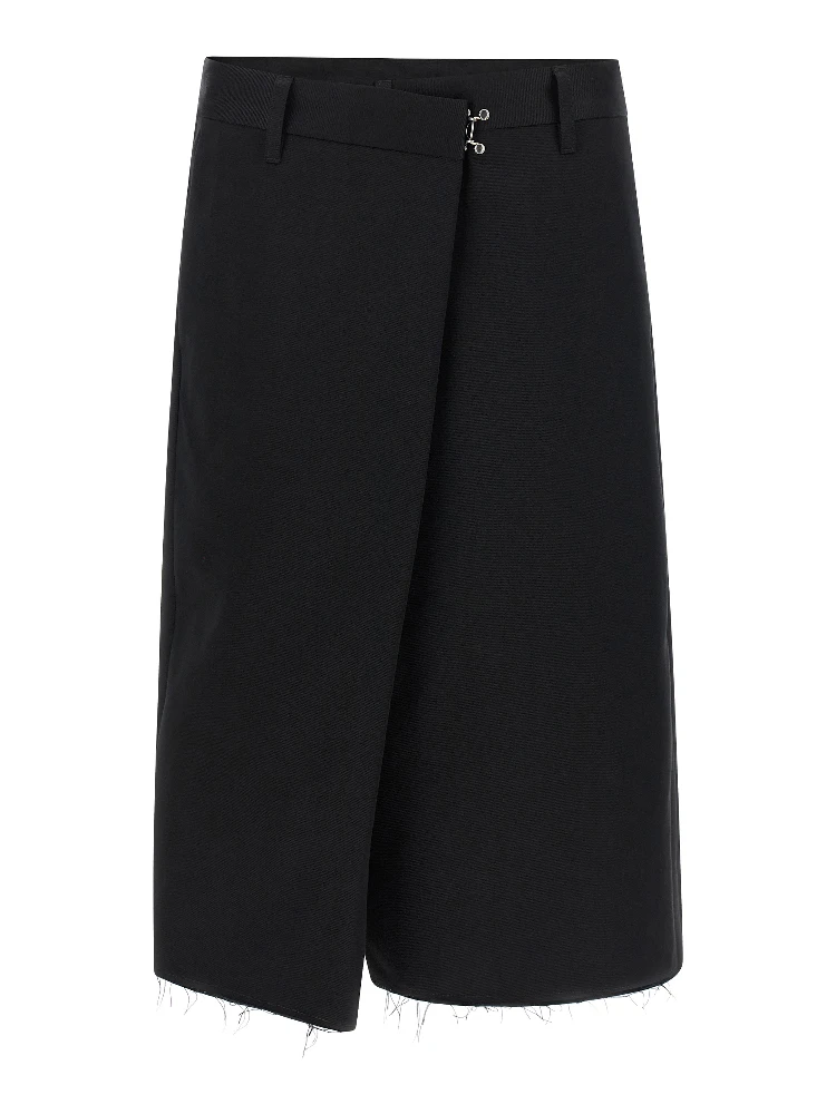 Black Cotton Bermuda Shorts