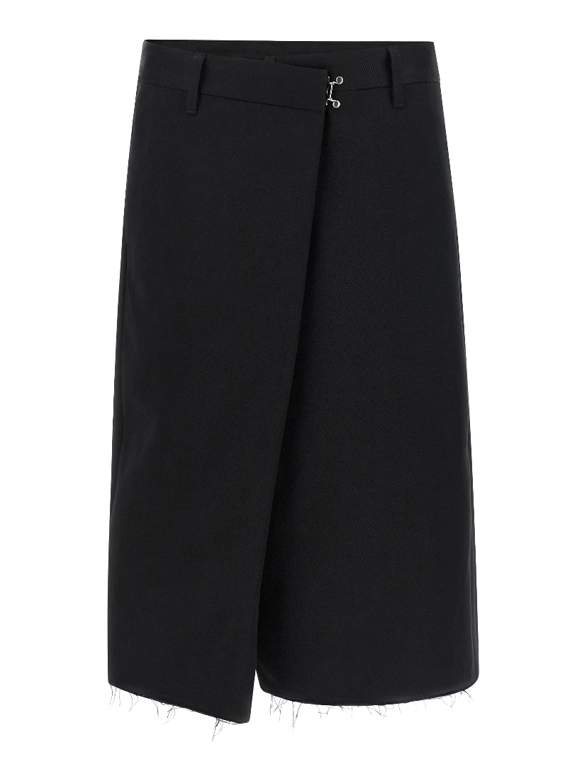 Black Cotton Bermuda Shorts