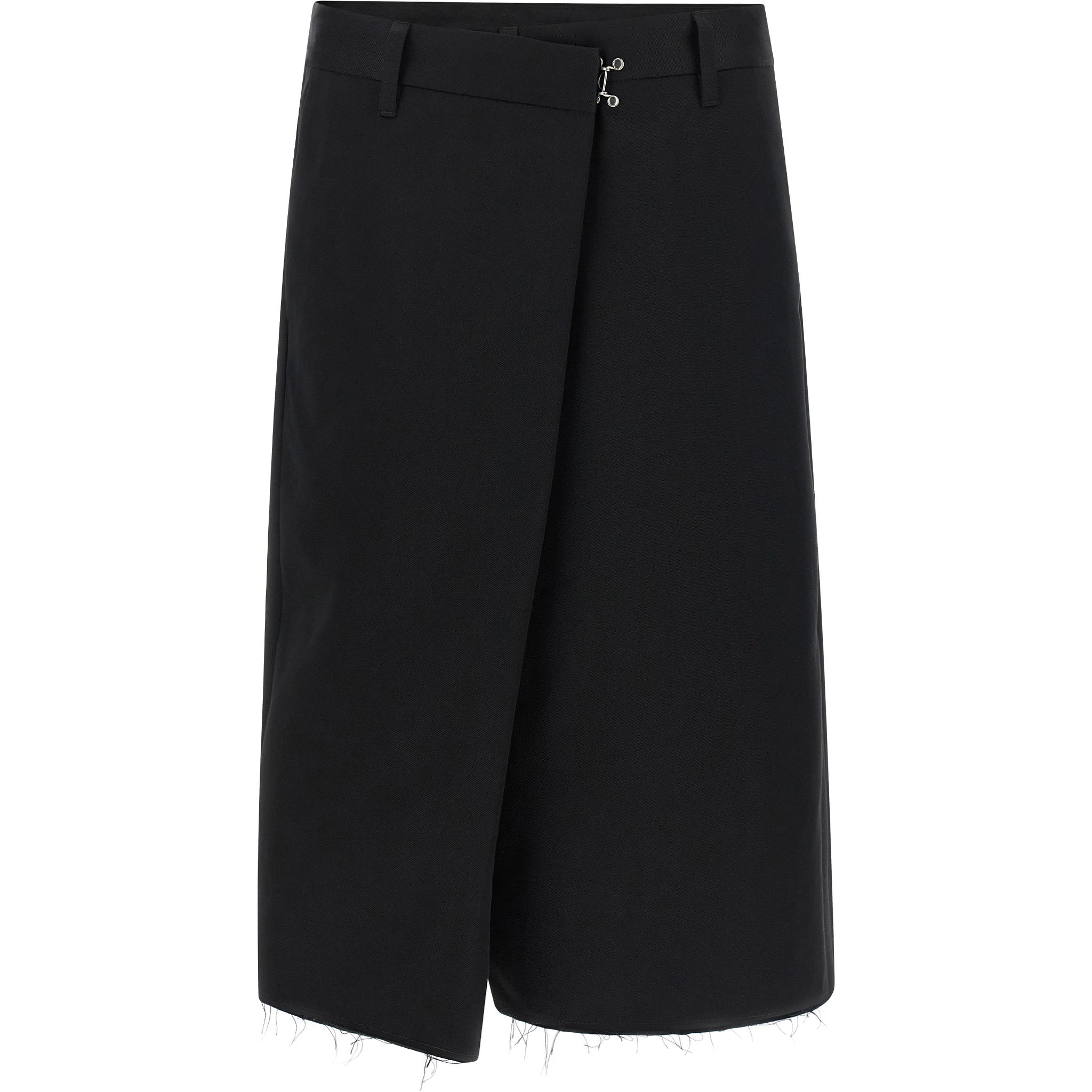 Black Cotton Bermuda Shorts