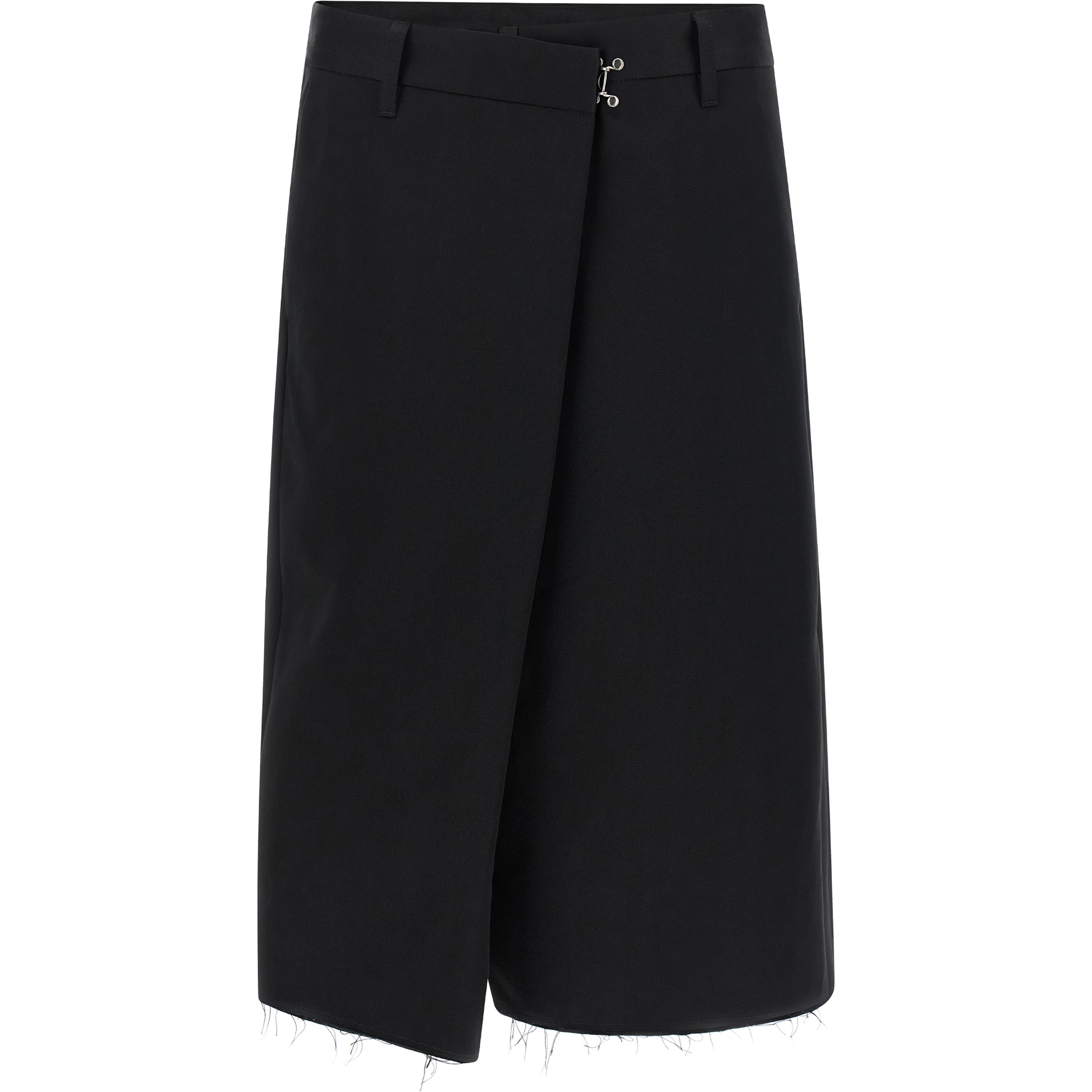 Black Cotton Bermuda Shorts