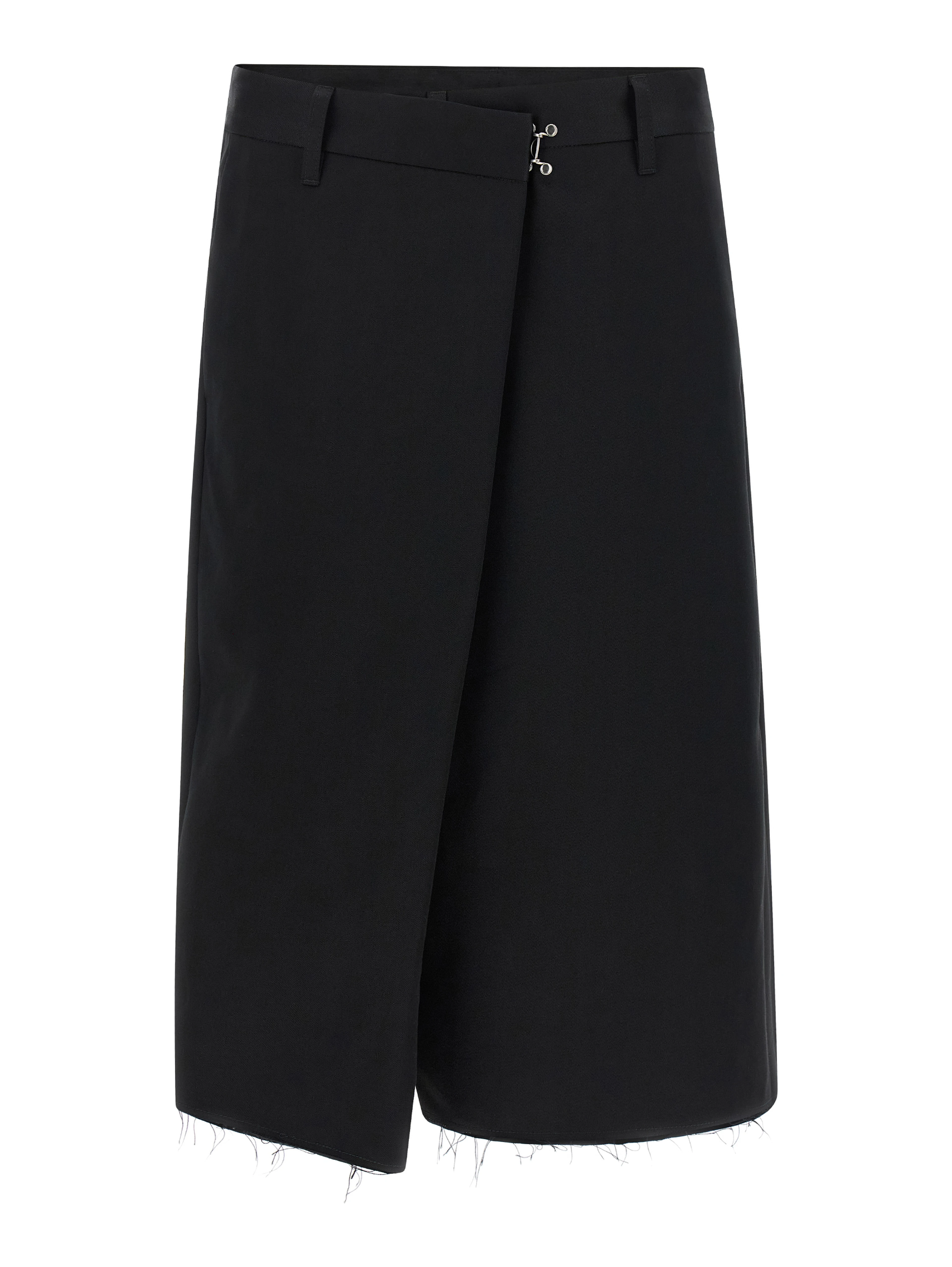 Black Cotton Bermuda Shorts