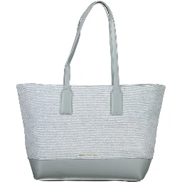 Blue Polyurethane Women's Bag