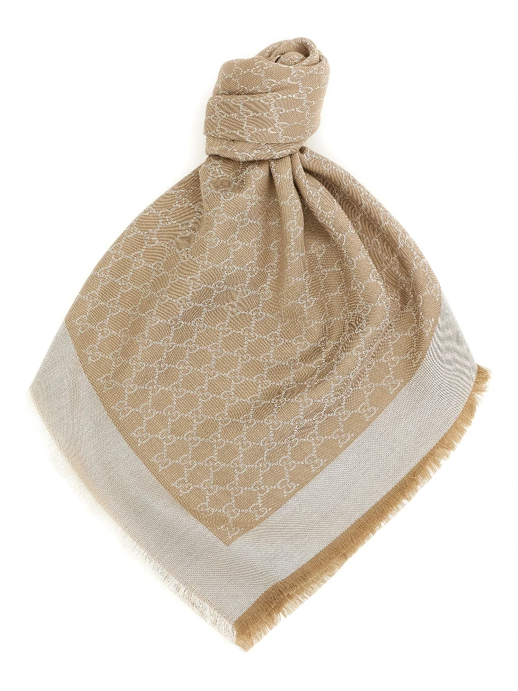 Beige Silk Scarf
