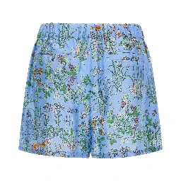 Blue Silk Bermuda Shorts