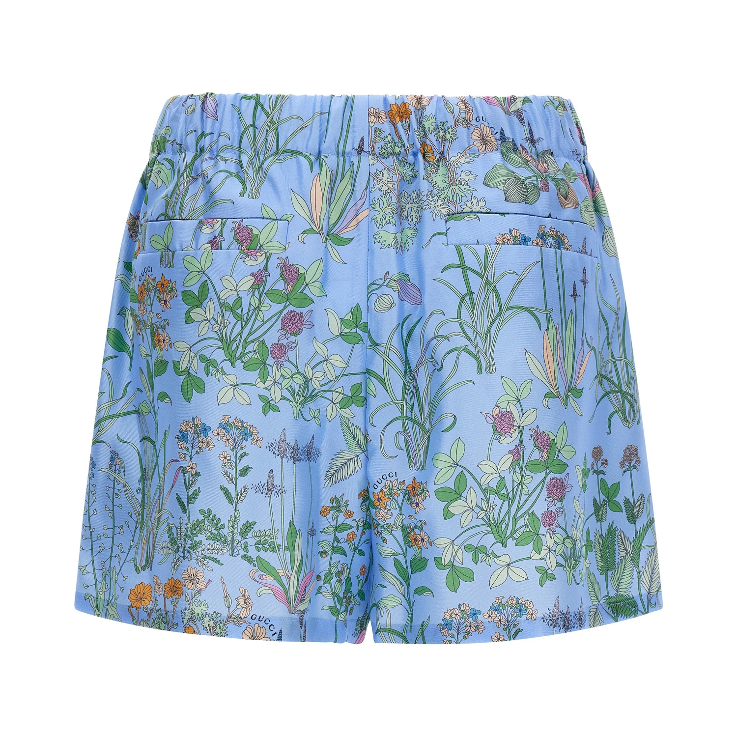 Blue Silk Bermuda Shorts