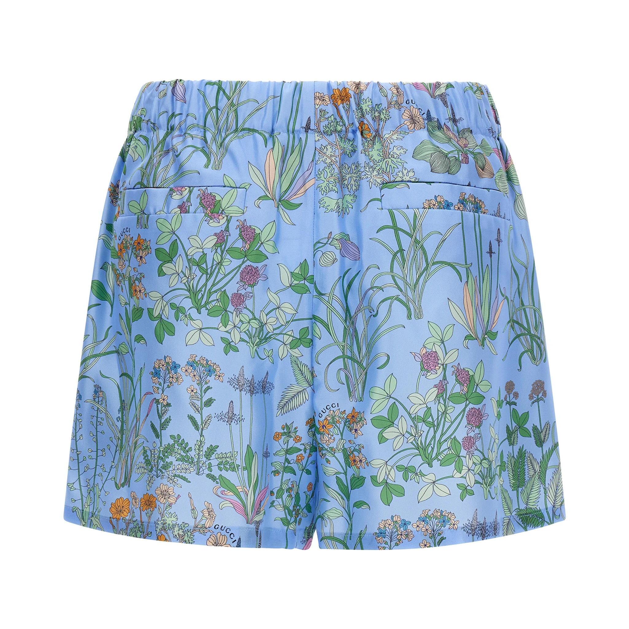 Blue Silk Bermuda Shorts
