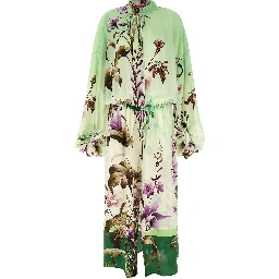 Bicolor Silk Long Dress