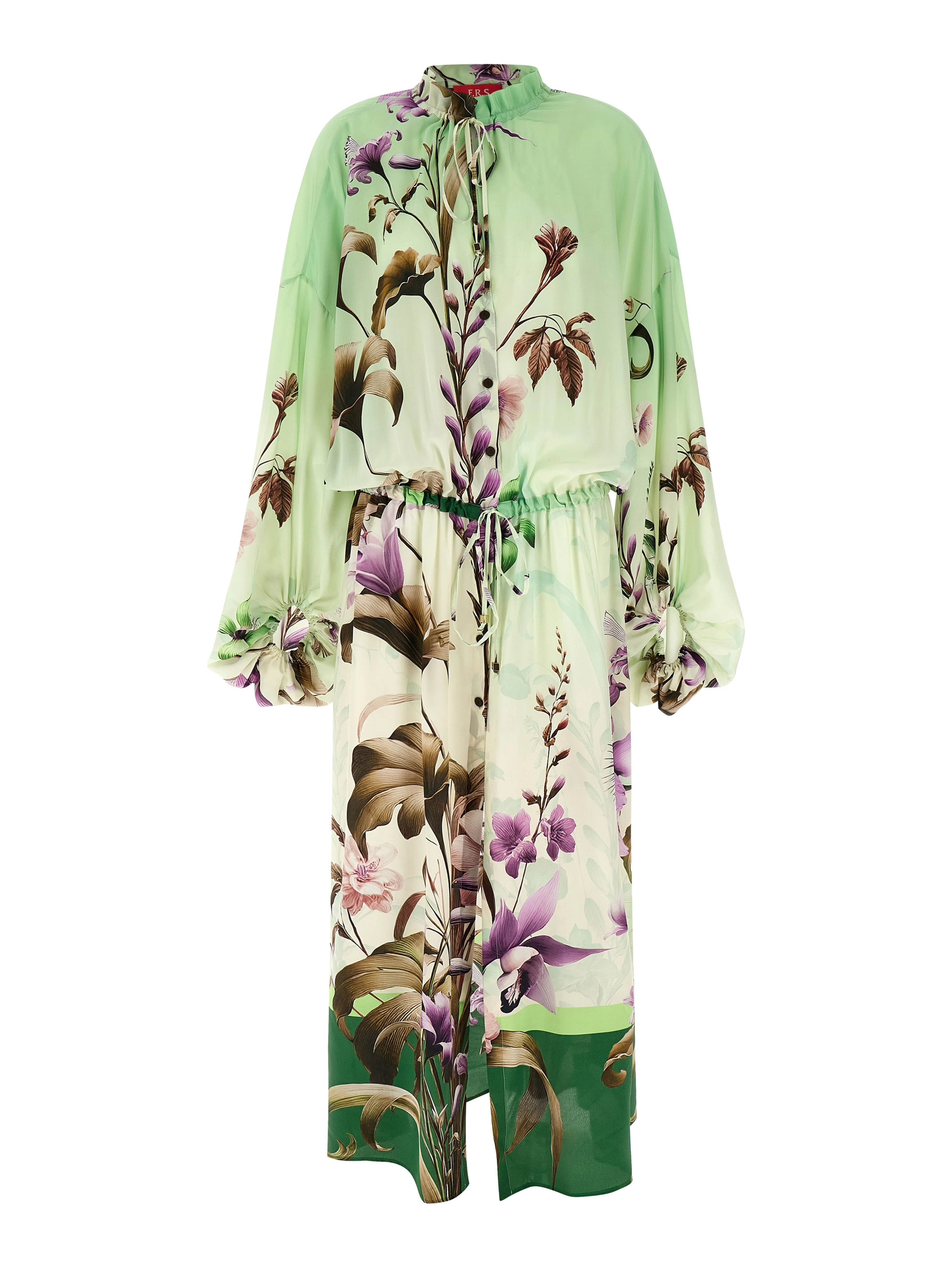 Bicolor Silk Long Dress