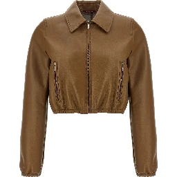 Beige Lamb Leather Leather Jacket
