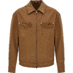 Brown Cotton Full-Length Jacket