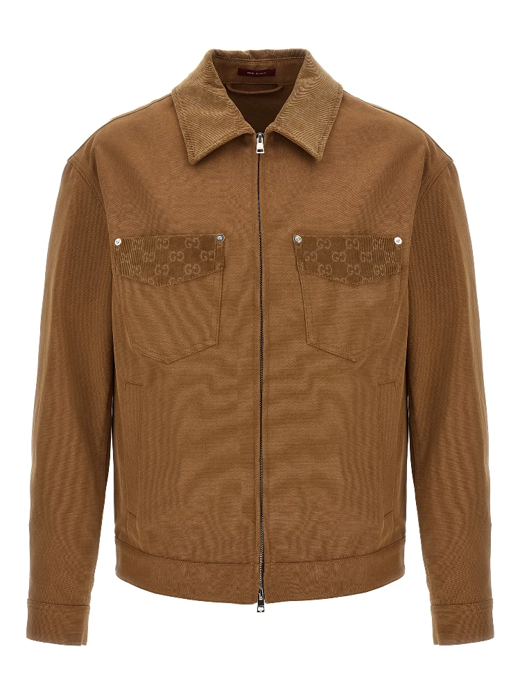 Brown Cotton Full-Length Jacket