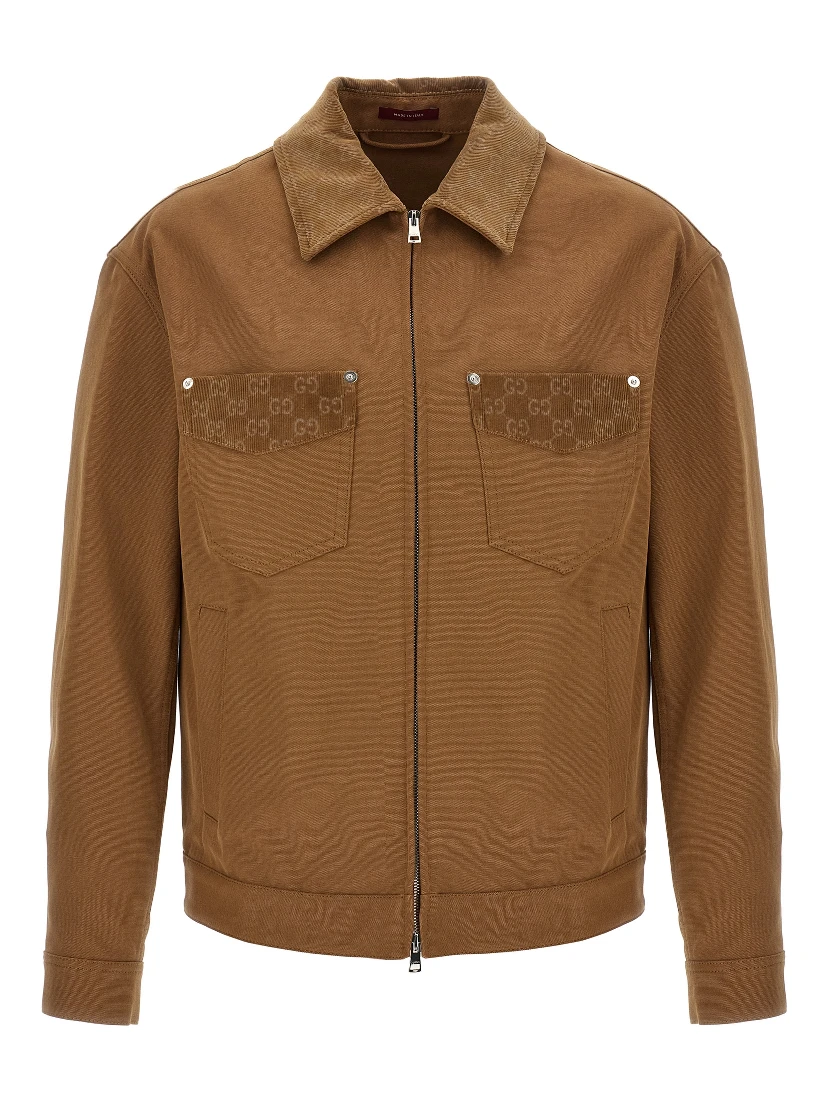 Brown Cotton Full-Length Jacket
