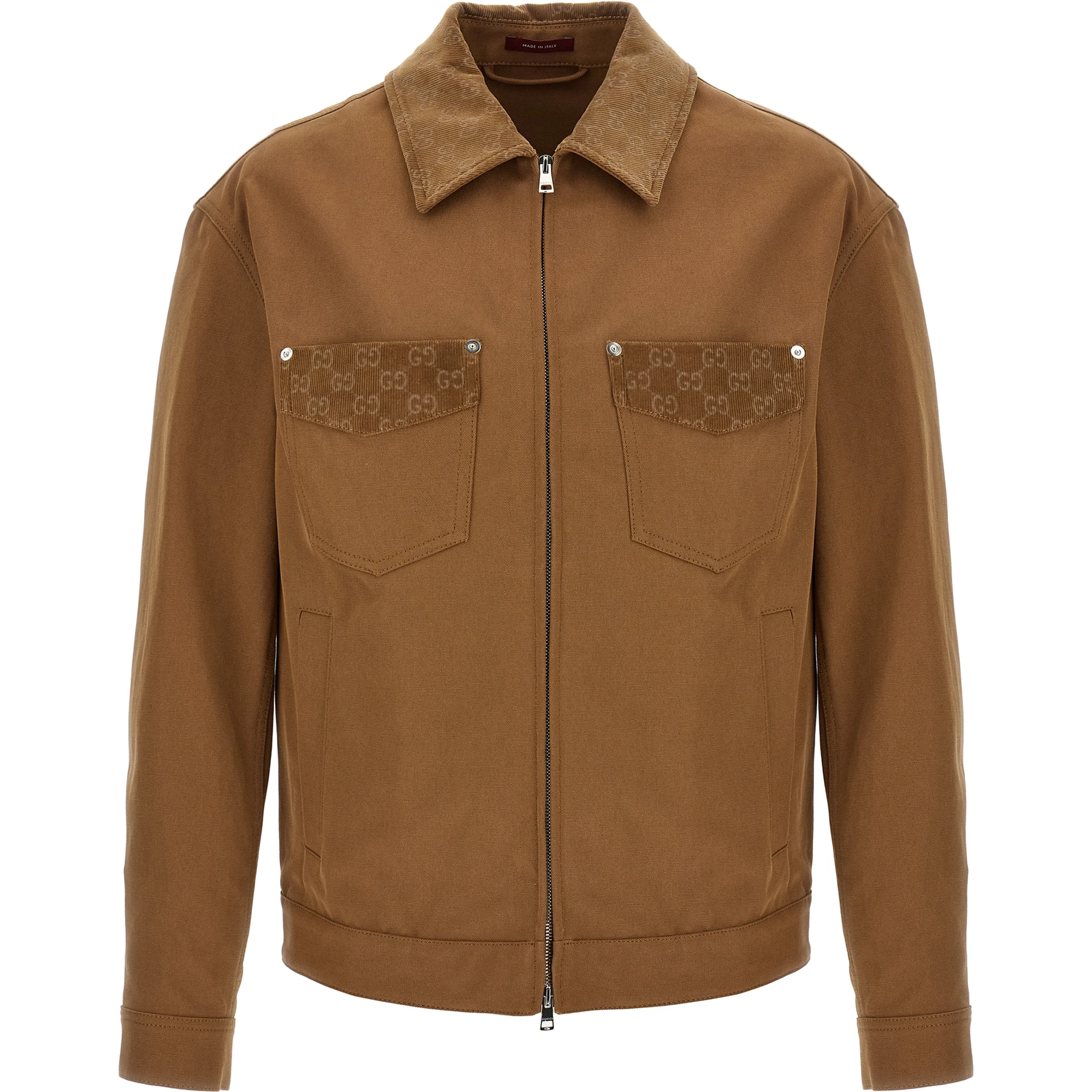 Brown Cotton Full-Length Jacket