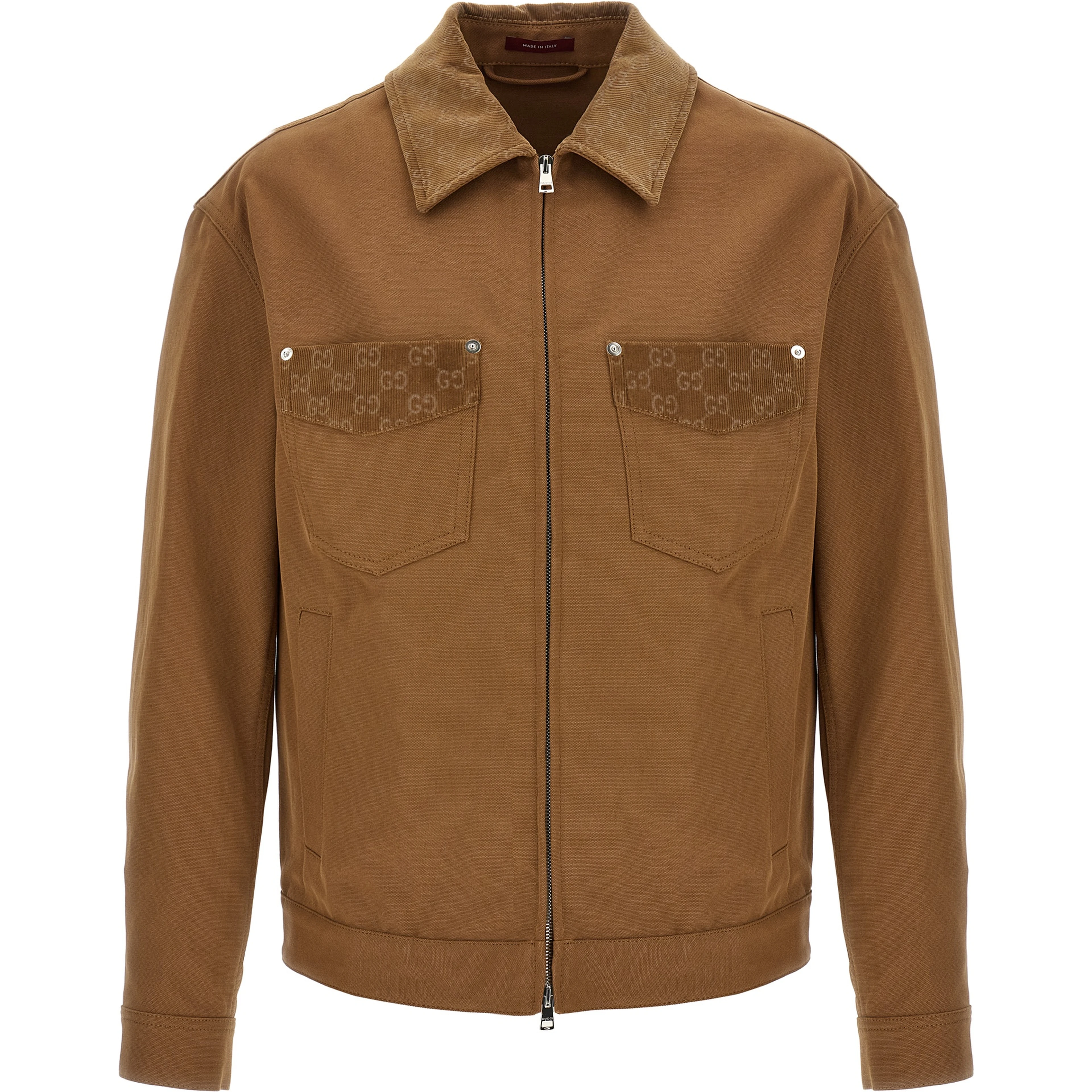 Brown Cotton Full-Length Jacket