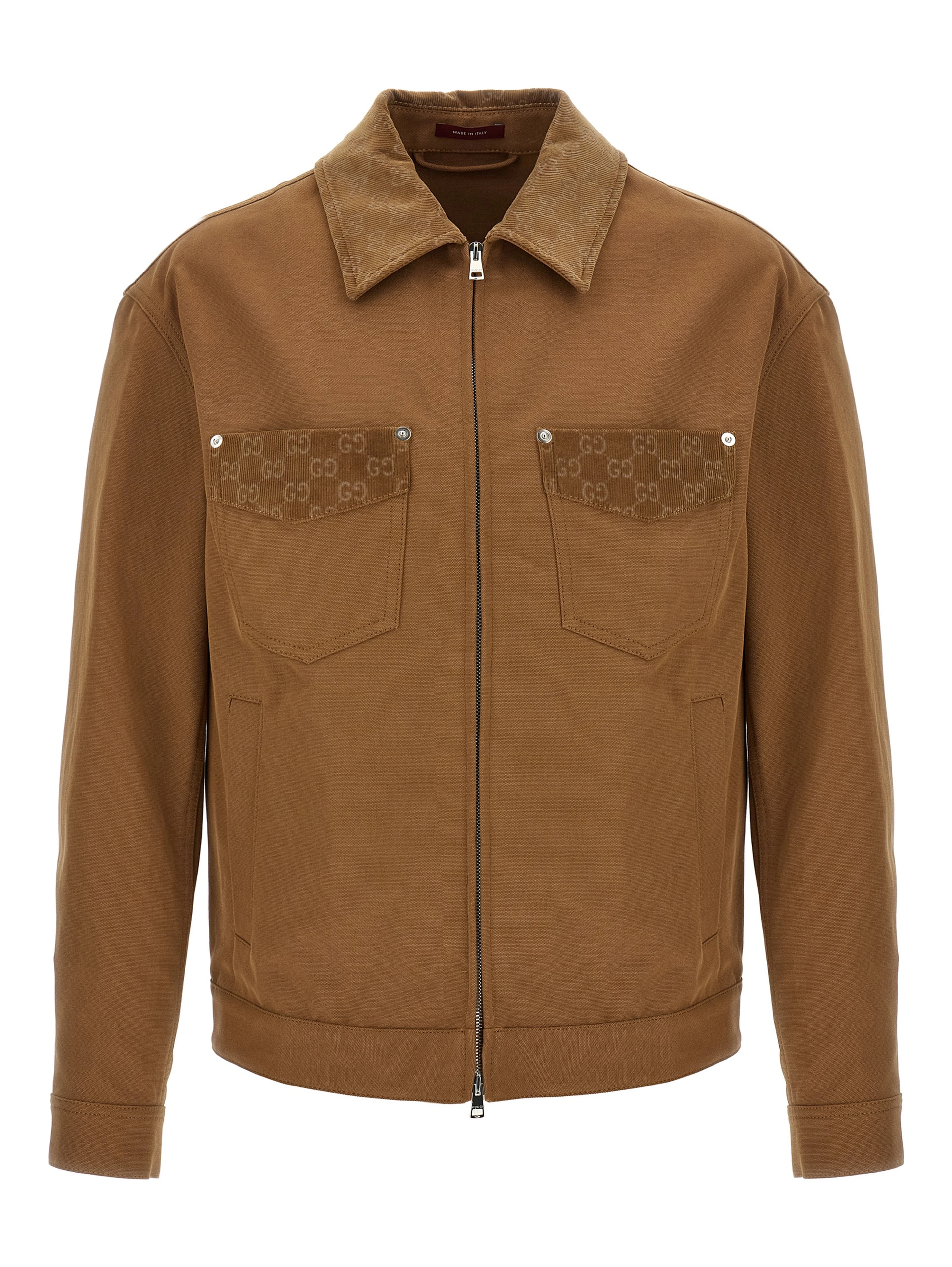 Brown Cotton Full-Length Jacket