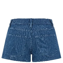 Blue Cotton Bermuda Shorts