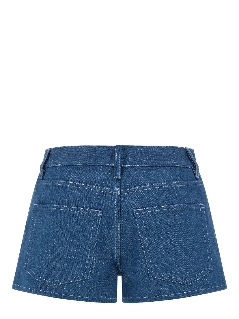 Blue Cotton Bermuda Shorts
