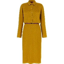 Bicolor Viscose Midi Dress