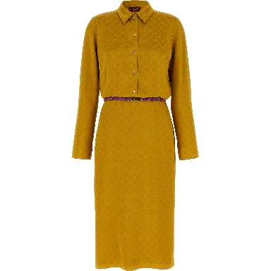 Bicolor Viscose Midi Dress