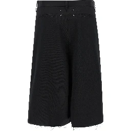 Black Cotton Bermuda Shorts