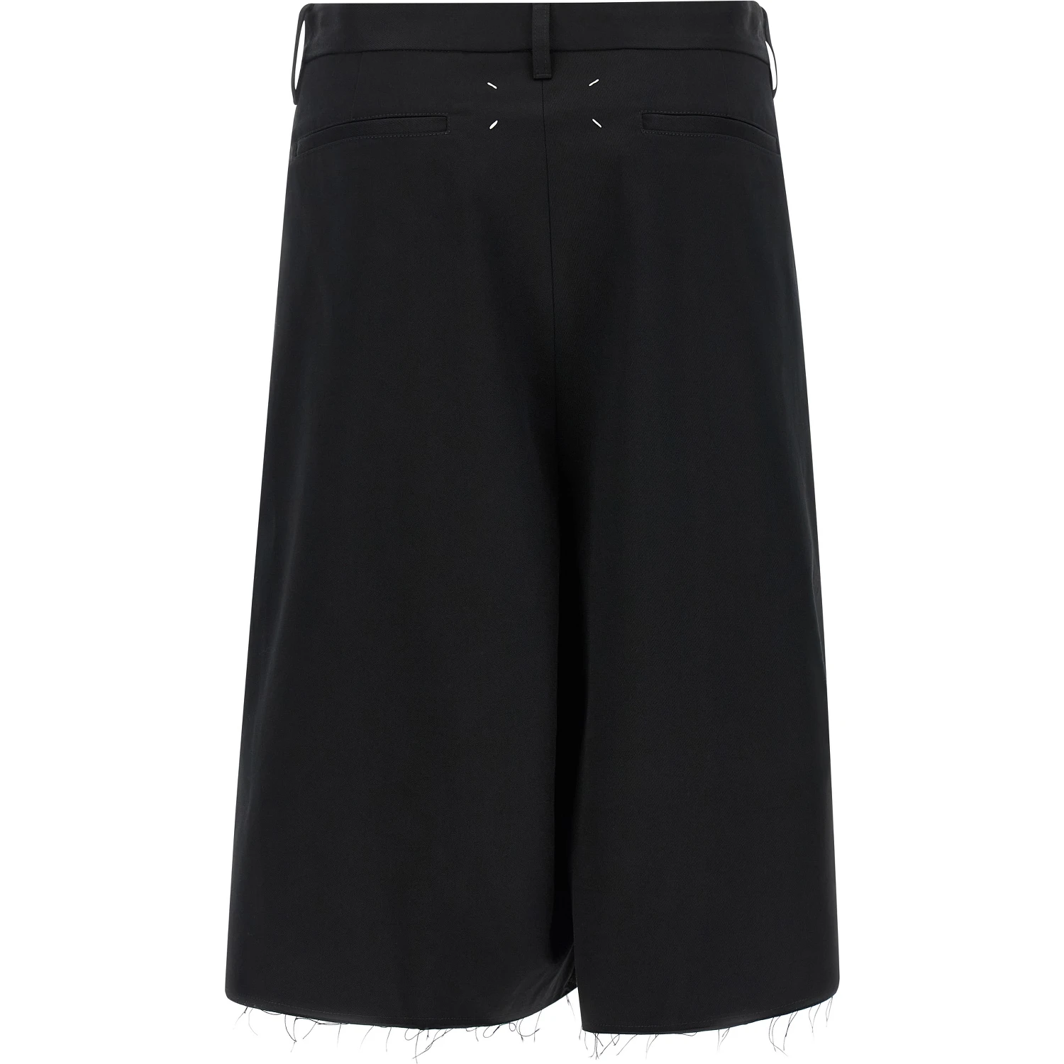 Black Cotton Bermuda Shorts