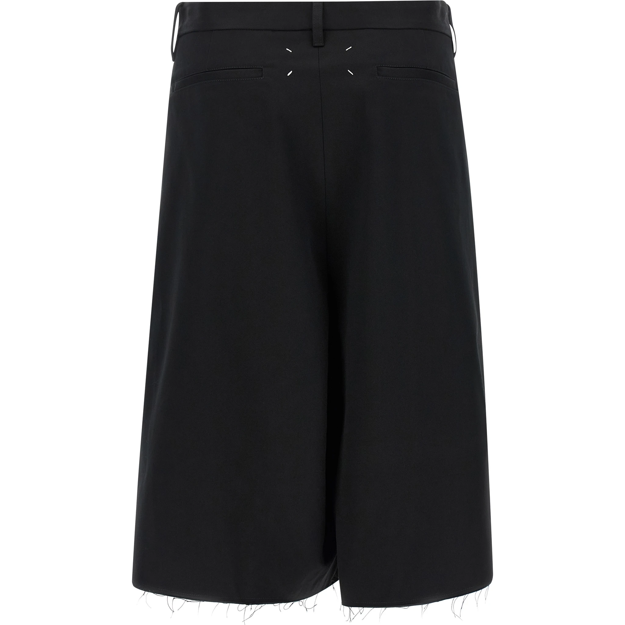 Black Cotton Bermuda Shorts