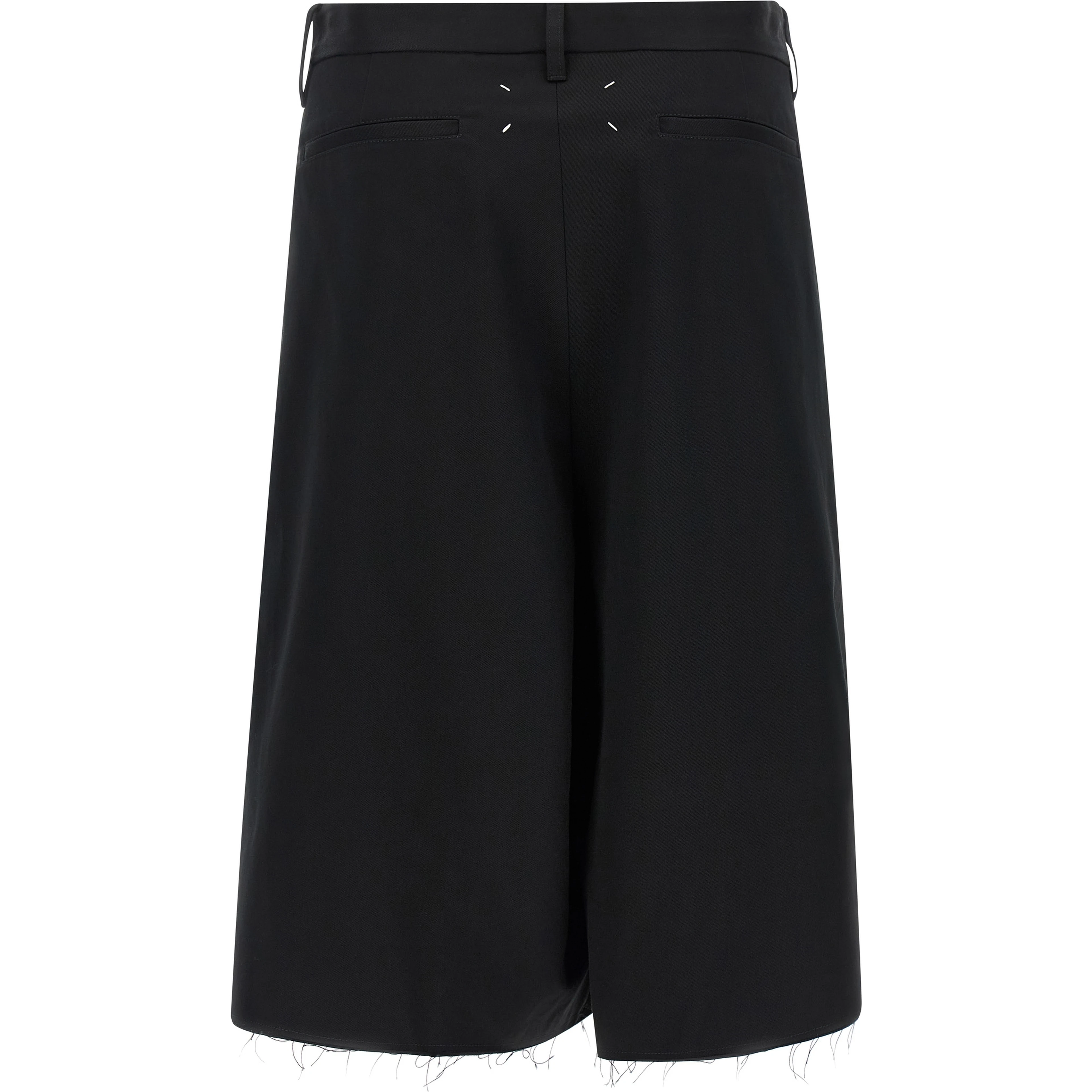 Black Cotton Bermuda Shorts