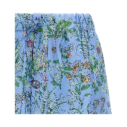 Blue Silk Bermuda Shorts