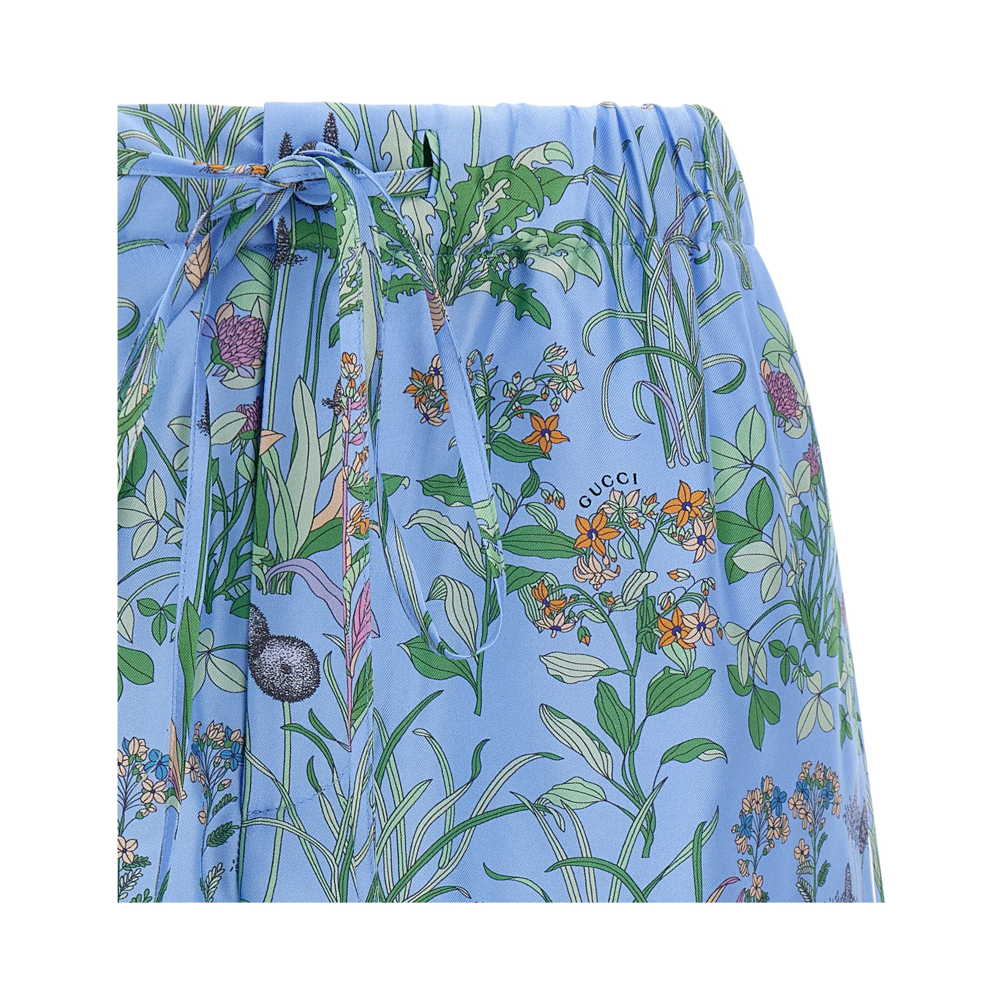 Blue Silk Bermuda Shorts