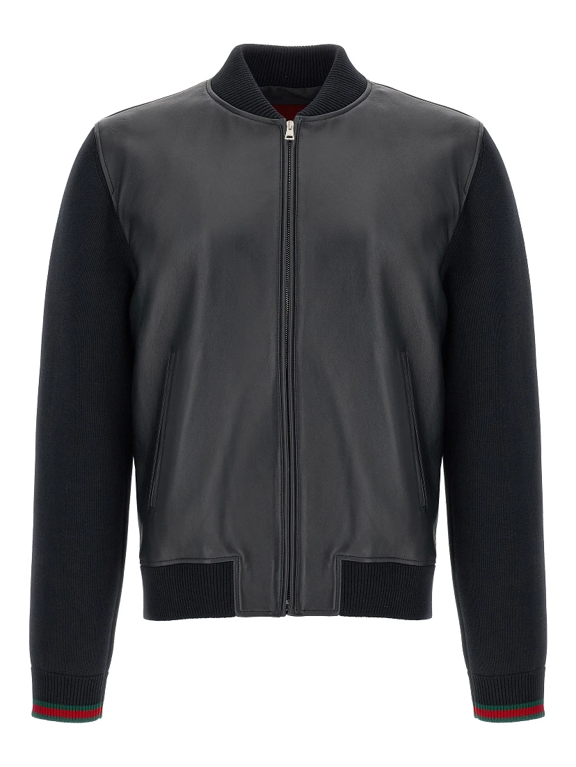 Blue Lamb Leather Leather Jacket