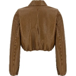 Beige Lamb Leather Leather Jacket