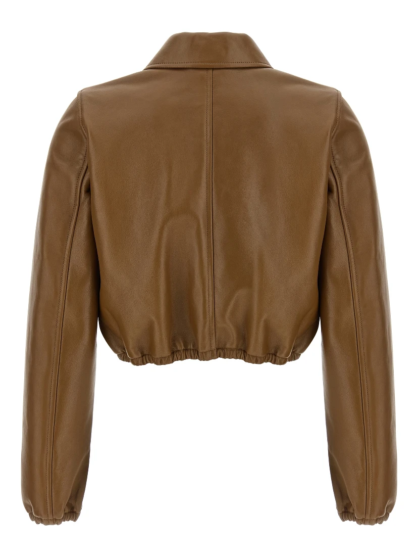 Beige Lamb Leather Leather Jacket