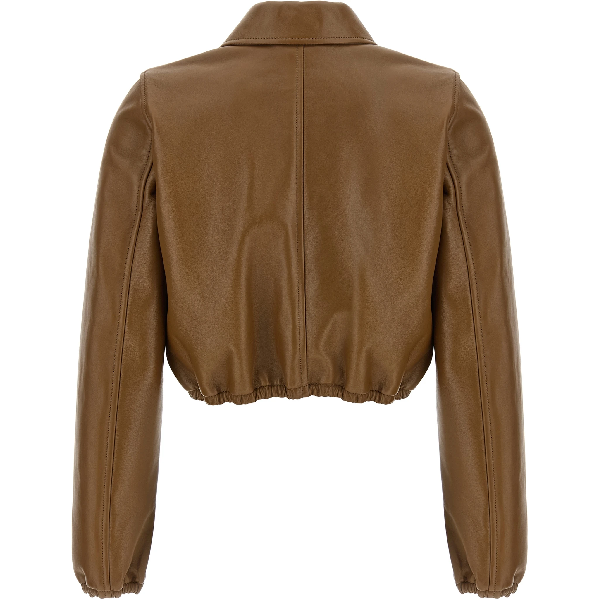 Beige Lamb Leather Leather Jacket