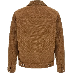 Brown Cotton Full-Length Jacket
