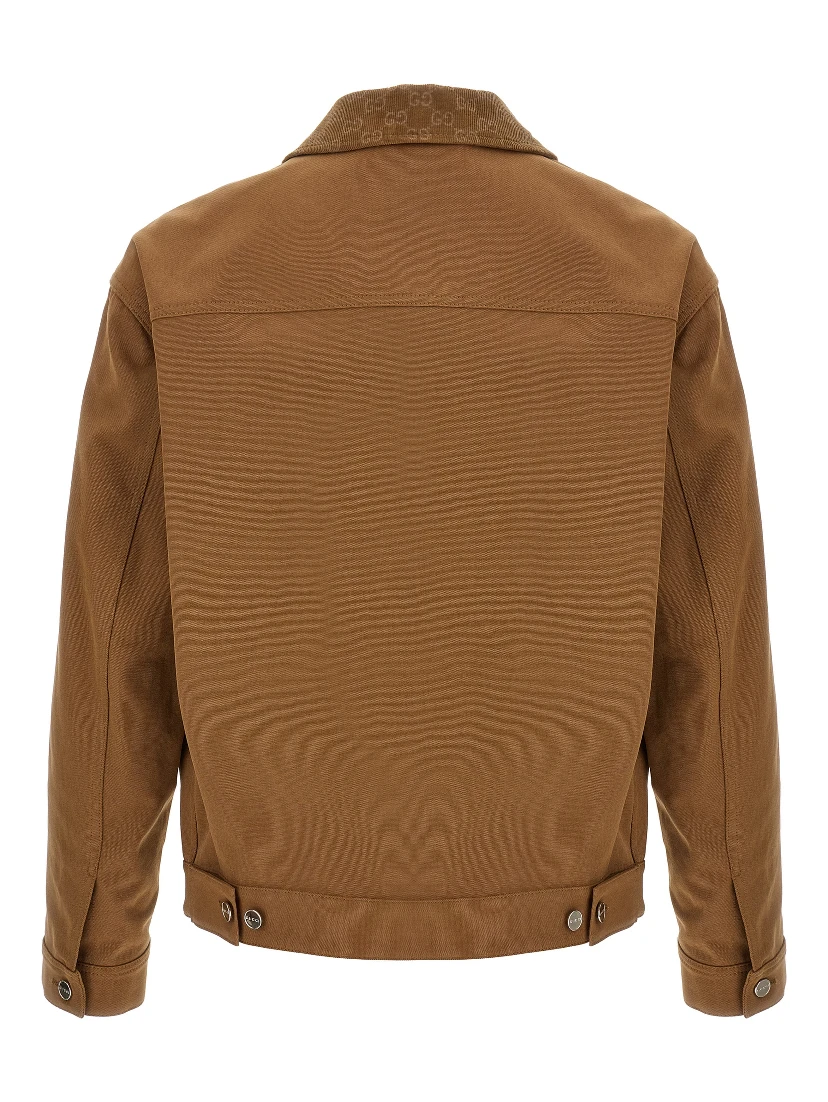 Brown Cotton Full-Length Jacket