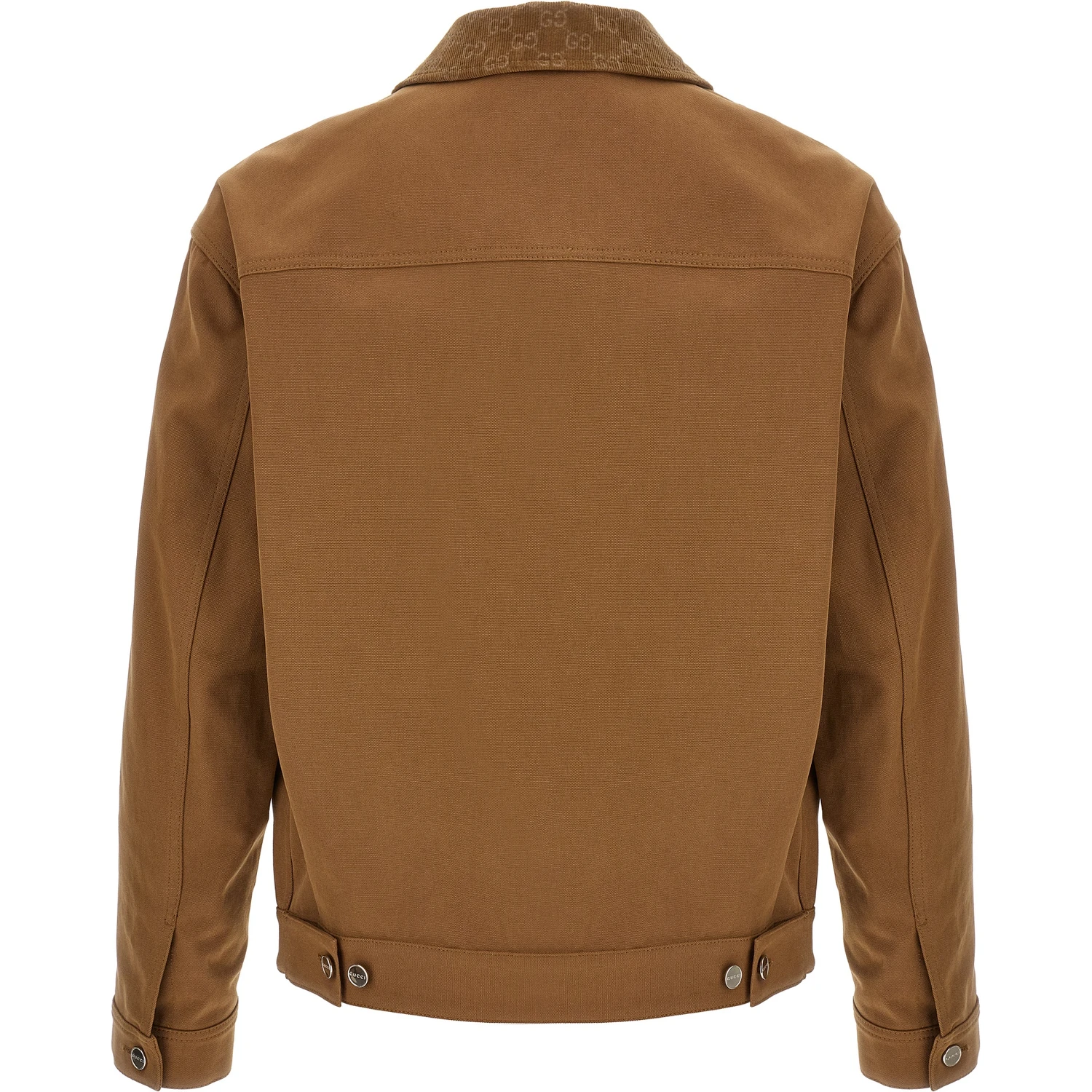 Brown Cotton Full-Length Jacket