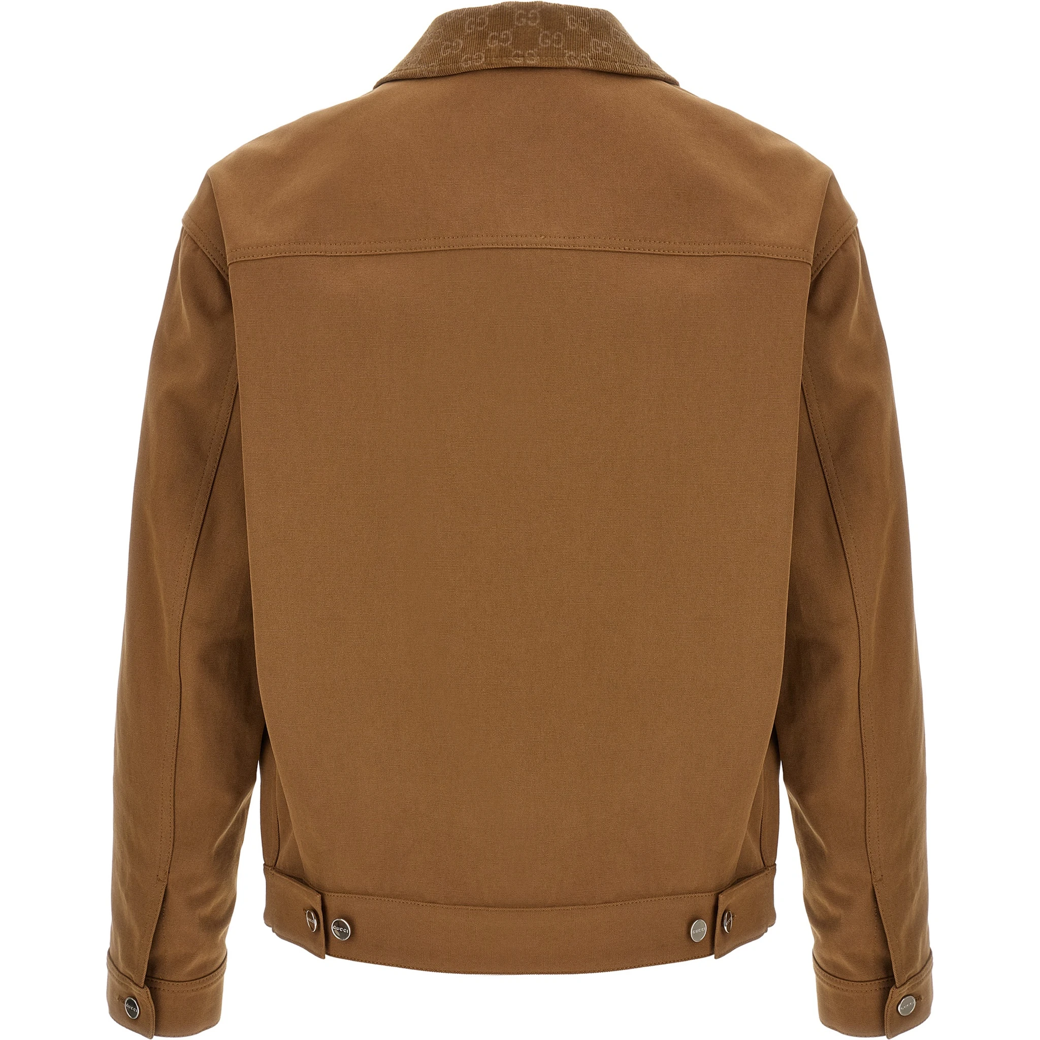 Brown Cotton Full-Length Jacket