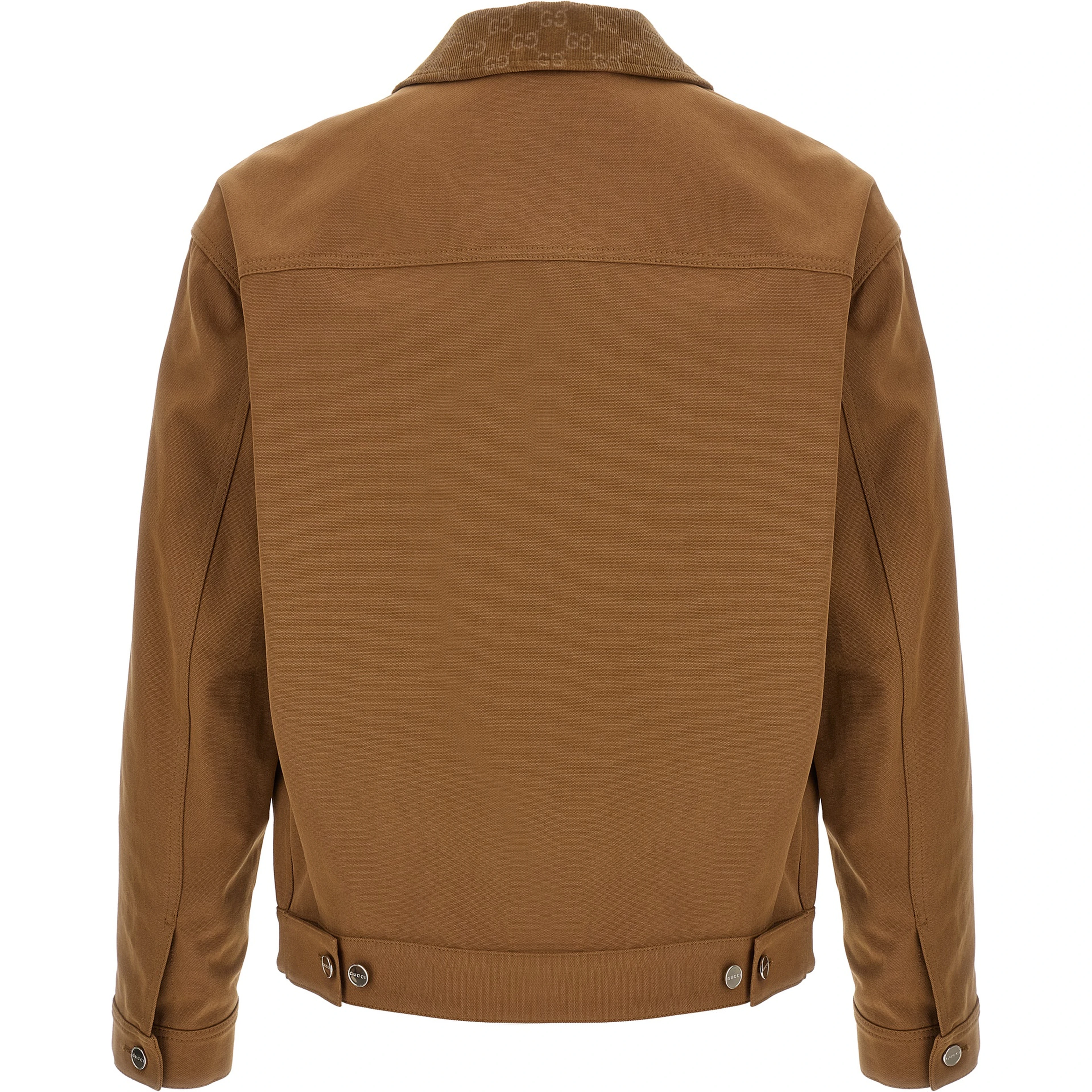 Brown Cotton Full-Length Jacket