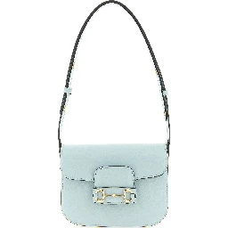 Blue Calfskin Shoulder Bag