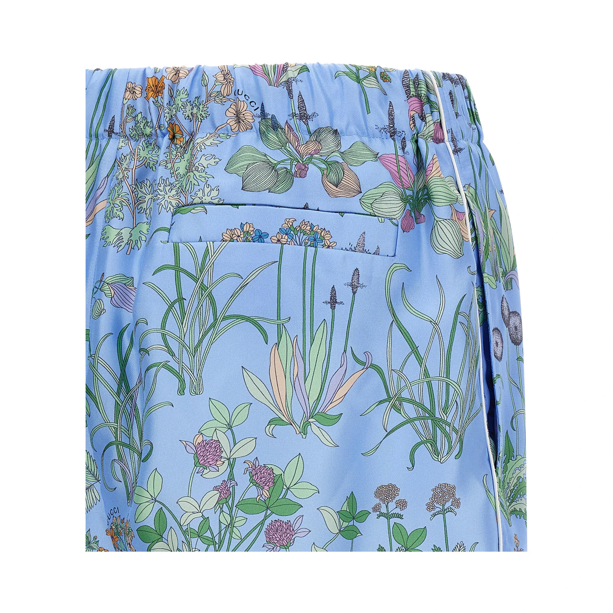Blue Silk Bermuda Shorts