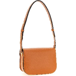Orange Calfskin Shoulder Bag