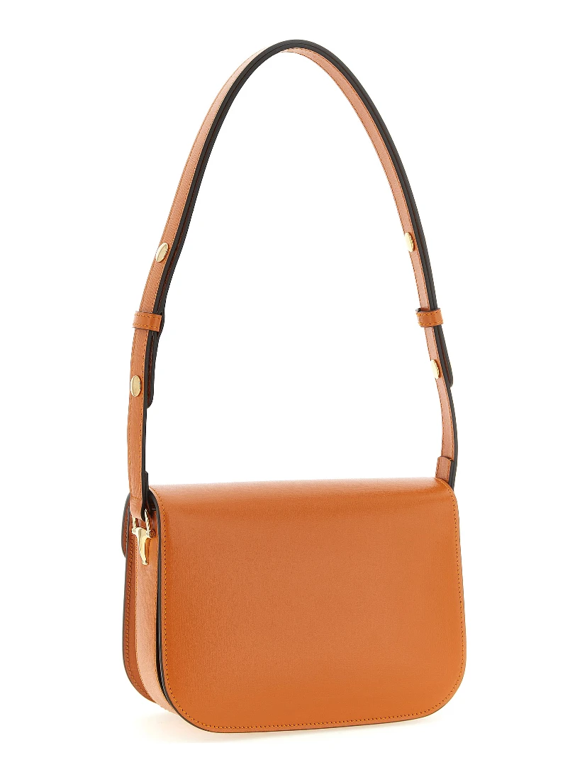 Orange Calfskin Shoulder Bag