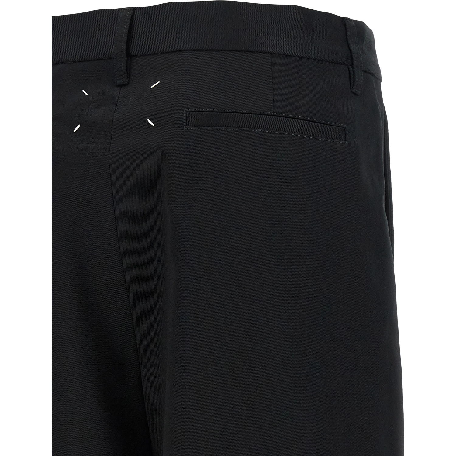 Black Cotton Bermuda Shorts