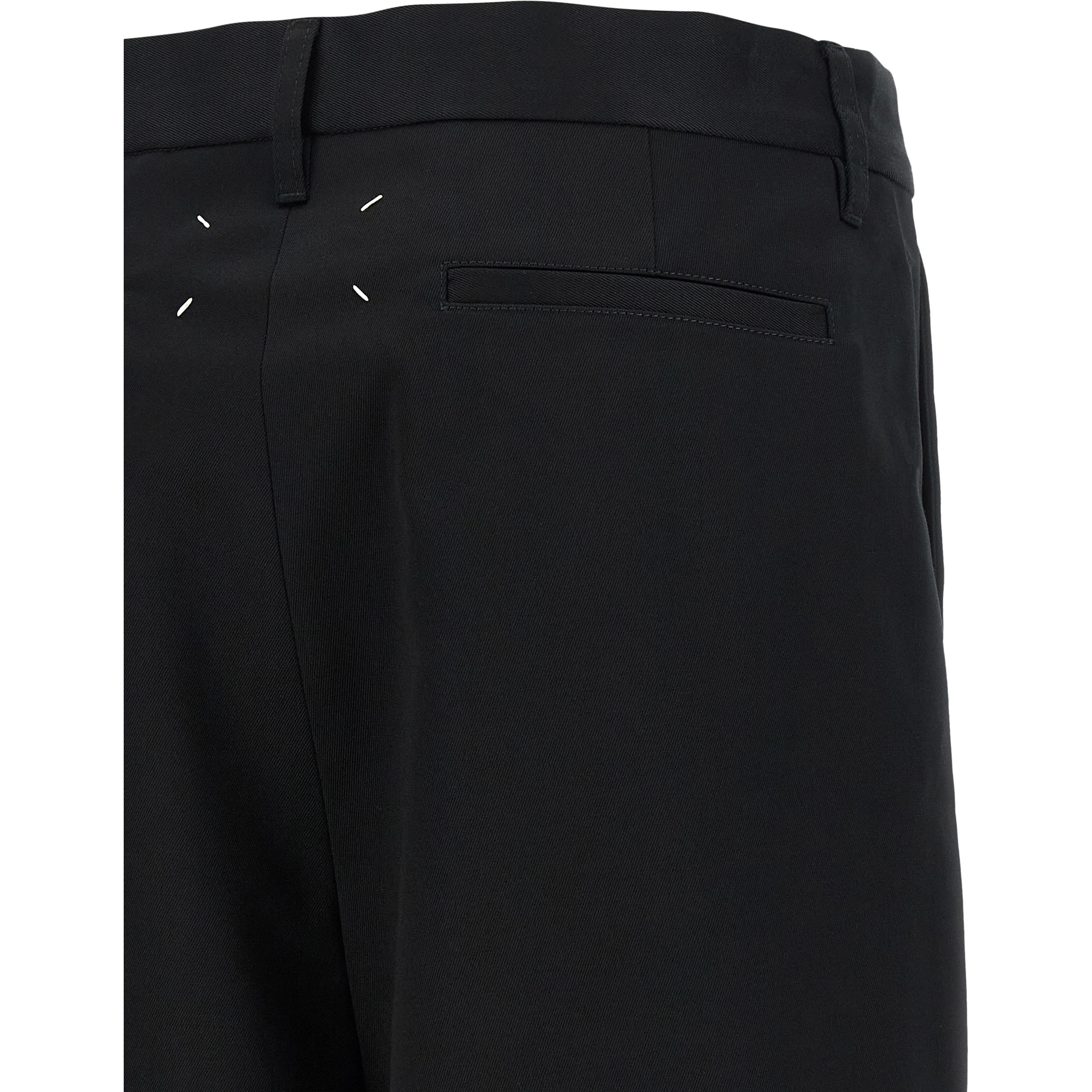 Black Cotton Bermuda Shorts