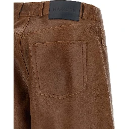 Brown Lambskin Bermuda Shorts