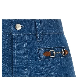 Blue Cotton Bermuda Shorts