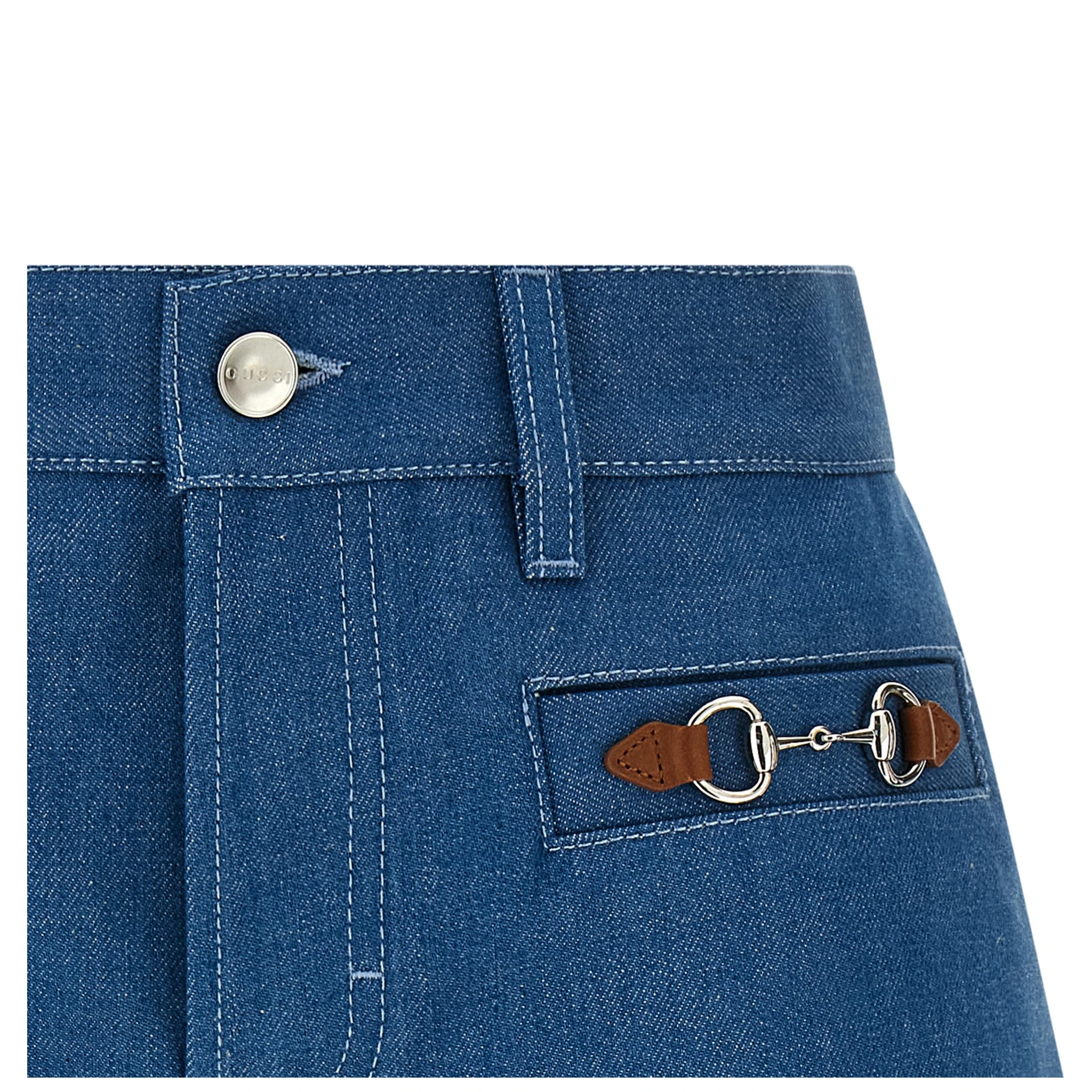 Blue Cotton Bermuda Shorts